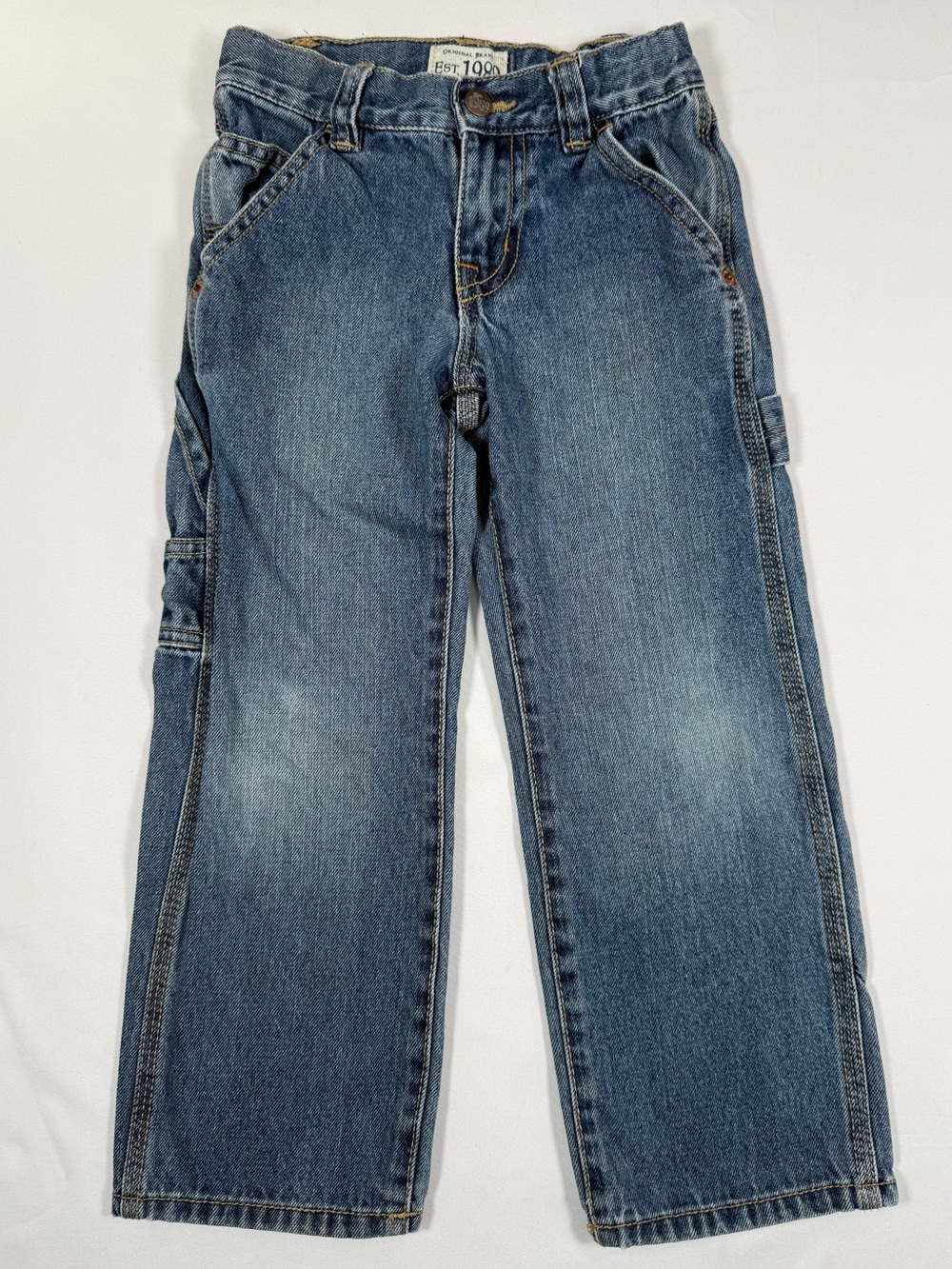 PLACE Boys Utility Carpenter Jeans 5 Wide Leg‎ Skater Y2K Denim Cargo Workwear